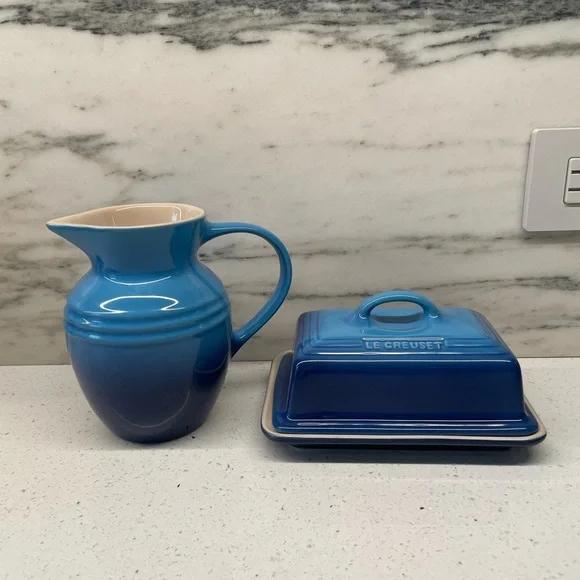 Le Creuset Butter Dish Ombre Azure Blue NWT - Picture 13 of 13